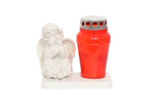 STATUA ANĐEO MOLEĆI BIJELI FENJER LAMPIO