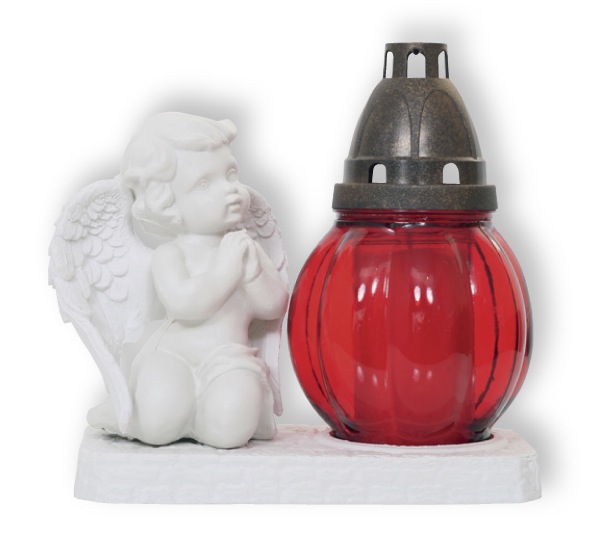 STATUA ANĐEO MOLEĆI BIJELI LAMPION620S