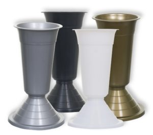 VAZA ZA GROBLJE 30CM CRNA SA UTEGOM